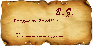 Bergmann Zorán névjegykártya